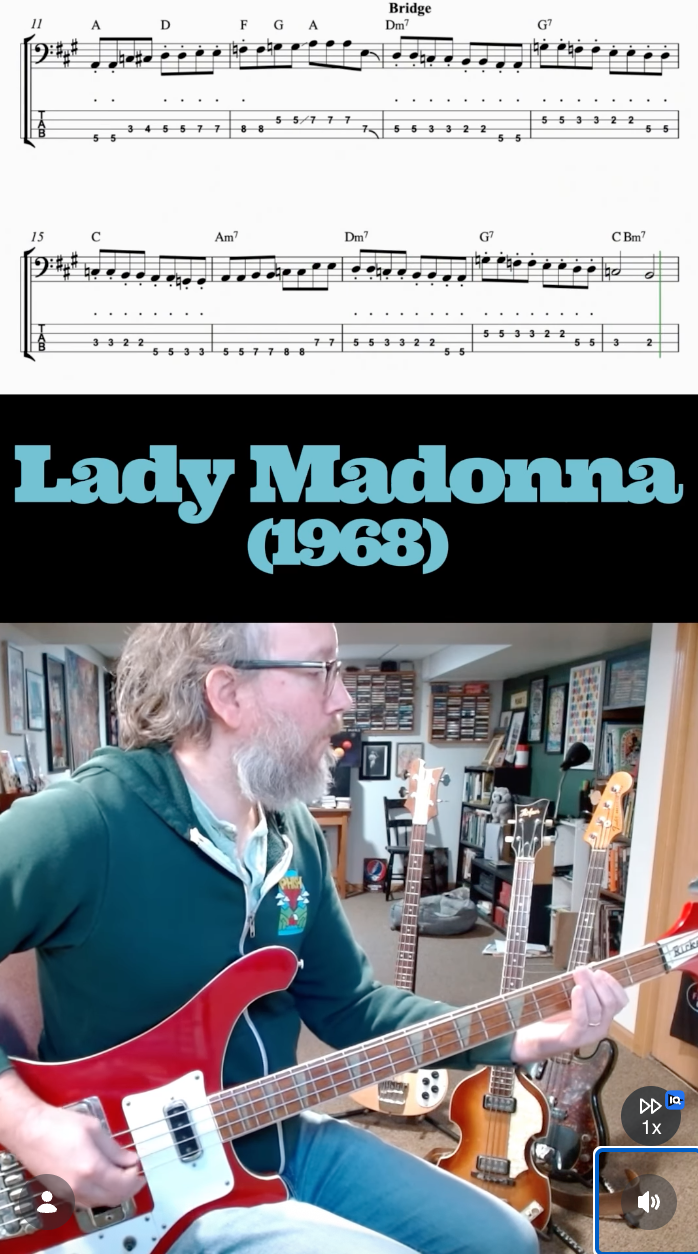 Rob plays Lady Madonna bass lines